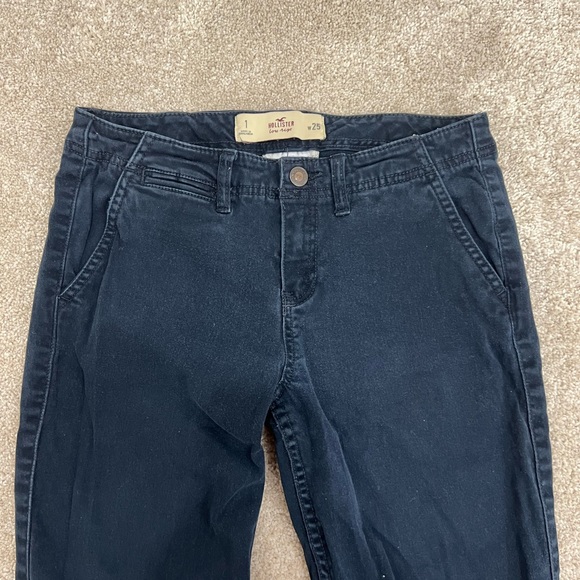 HOLLISTER LOW RISE COTTON CHINOS NAVY BLUE SIZE 25 - Picture 3 of 9